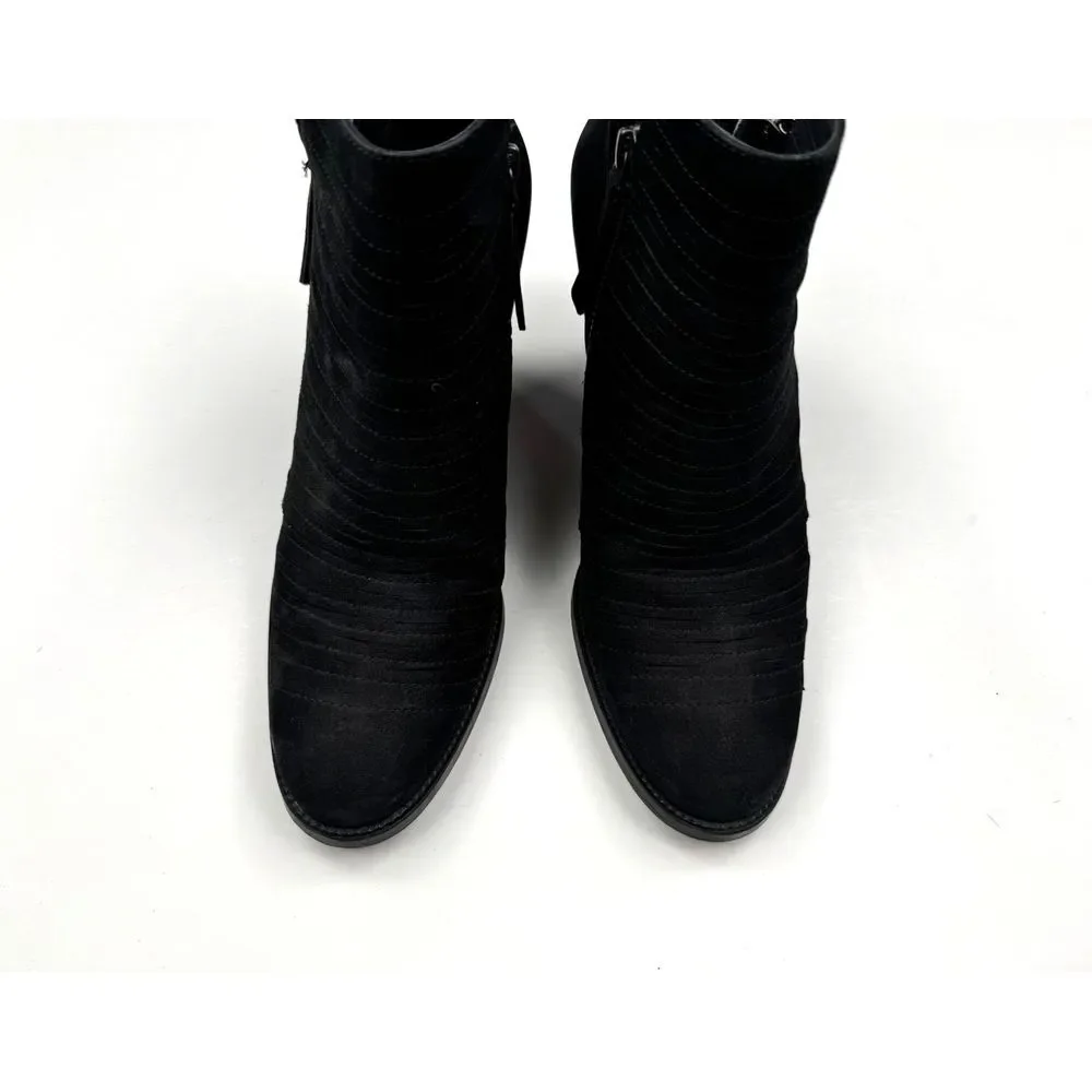 Paul‎ Green Malibu Sliced Zip Bootie Women 5.5 US 8 EUC Block Hill Suede Black